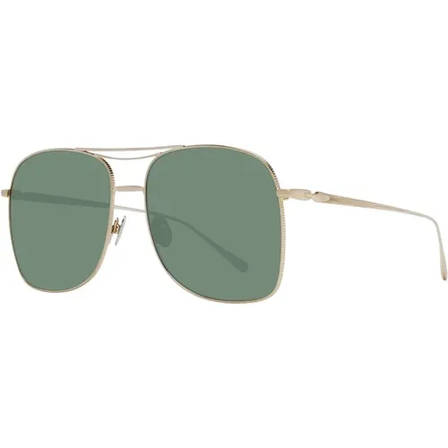 Sunglasses, female, , Size: ONE SIZE Gold Aviator Sunglasses with Green Lenses - Scotch & Soda - Modalova