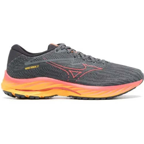 Orange Sneakers Mesh Design Round Toe , male, Sizes: 5 UK, 7 1/2 UK - Mizuno - Modalova