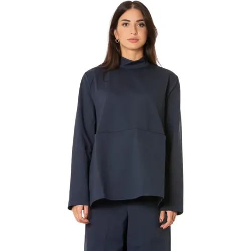 Bluse mit hohem Kragen und Taschen , Damen, Größe: L - Jijil - Modalova