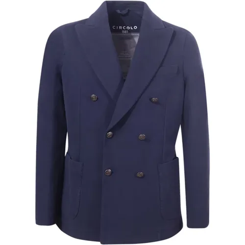 Blazers, male, , Size: L Peak Lapel Jacket Regular Fit - Circolo 1901 - Modalova