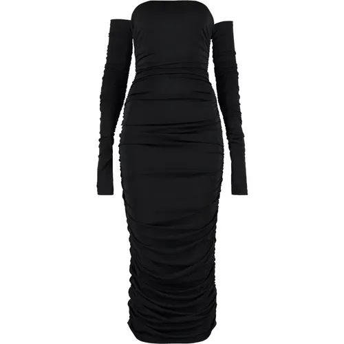 Gedrapetes Jerseykleid,Off Shoulder Draped Midi Kleid - Andamane - Modalova