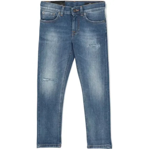 Blaue Junior-Jeans mit Abgenutztem Effekt - Dondup - Modalova