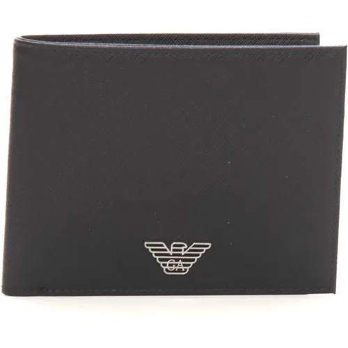 Metal Logo Saffiano Leather Wallet , male, Sizes: ONE SIZE - Emporio Armani - Modalova