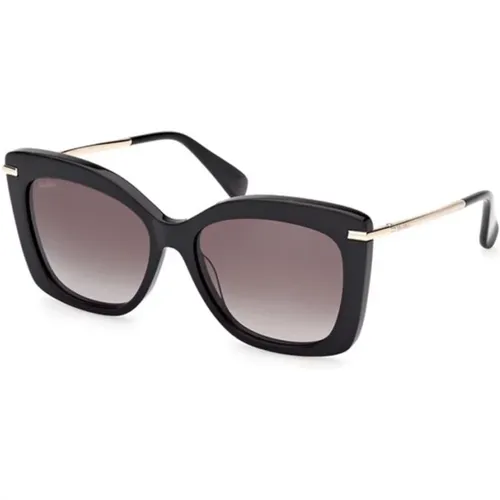 Gradient Smoke Shiny Sunglasses , female, Sizes: 55 MM - Max Mara - Modalova