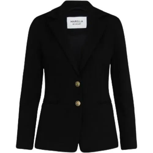 Schwarzer Jersey-Blazer , Damen, Größe: S - Marella - Modalova