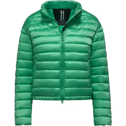 Hellgrüne Nylon Jacke für Frauen , Damen, Größe: L - BomBoogie - Modalova