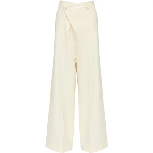 Wide Trousers, female, , Size: 2XS Trousers with Front Fastening - MM6 Maison Margiela - Modalova