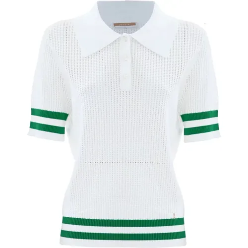 Polo-T-Shirt mit kontrastierenden Streifen , Damen, Größe: M - Kocca - Modalova