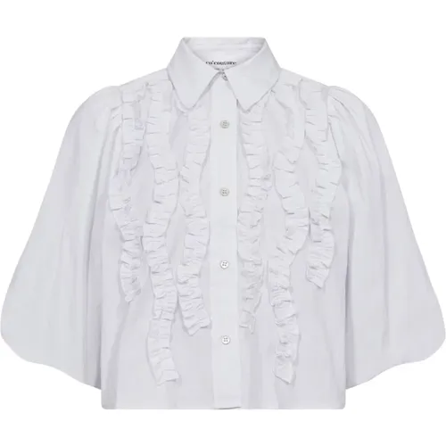 Ruffle Puff Shirt Blouse , female, Sizes: S, L, M, XL - Co'Couture - Modalova