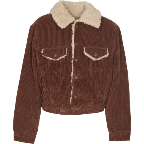 Sherpa Corduroy Trucker Jacke , Herren, Größe: L - ERL - Modalova