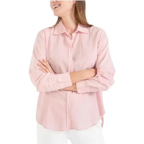 Cotton Poplin Button-Front Shirt , female, Sizes: M, S - Juvia - Modalova