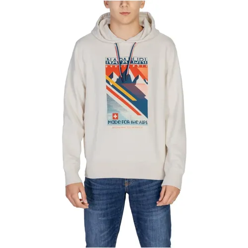 Hoodies, male, , Size: M Printed Slip-On Sweatshirt Round Neck - Napapijri - Modalova