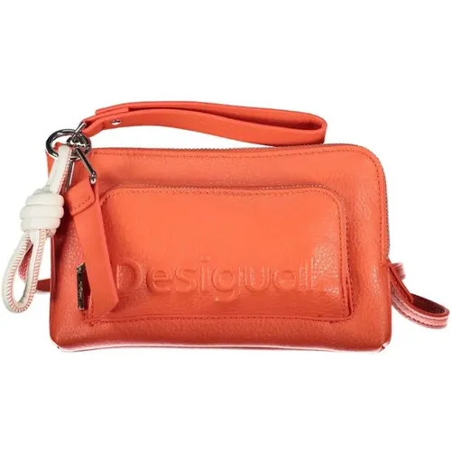 Rosa Handtasche mit Außentasche , Damen, Größe: ONE Size - Desigual - Modalova