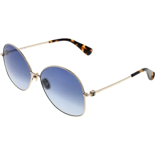 Sunglasses, unisex, , Size: ONE SIZE Gold Women Sunglasses Round Blue Lens - Max Mara - Modalova