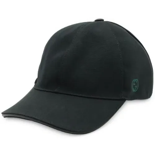 Pre-owned Accessories, male, , Size: ONE SIZE Pre-owned Interlocking G Cotton Baseball Cap - Gucci Vintage - Modalova