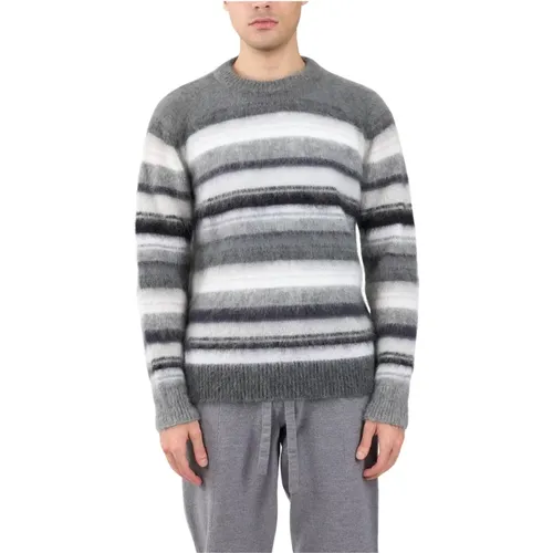 Super Kid Mohair Ribbed Sweater , male, Sizes: L, XL - Roberto Collina - Modalova