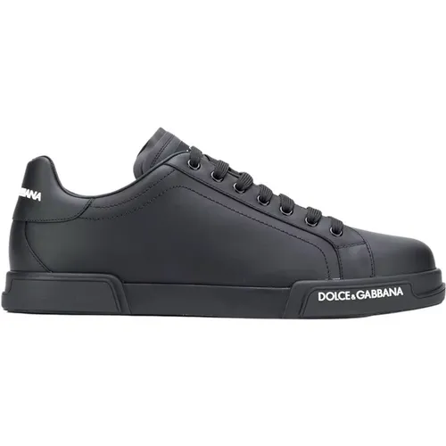 Schwarze Portofino Nappa Sneakers - Dolce & Gabbana - Modalova