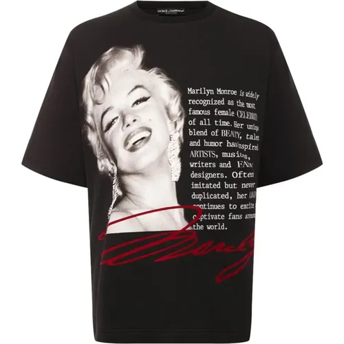 Schwarzes Marilyn Monroe T-Shirt für Männer - Dolce & Gabbana - Modalova