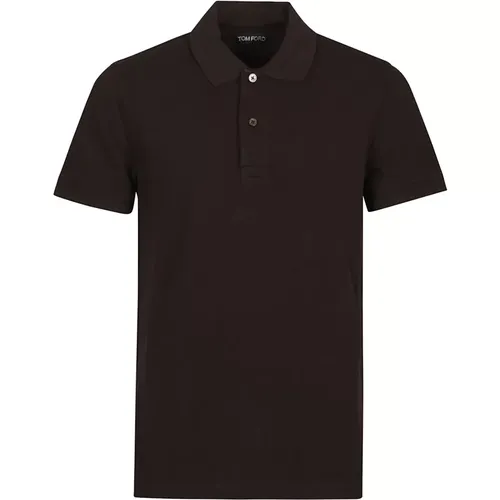 Pique Polo Tennis Shirt , Herren, Größe: M - Tom Ford - Modalova