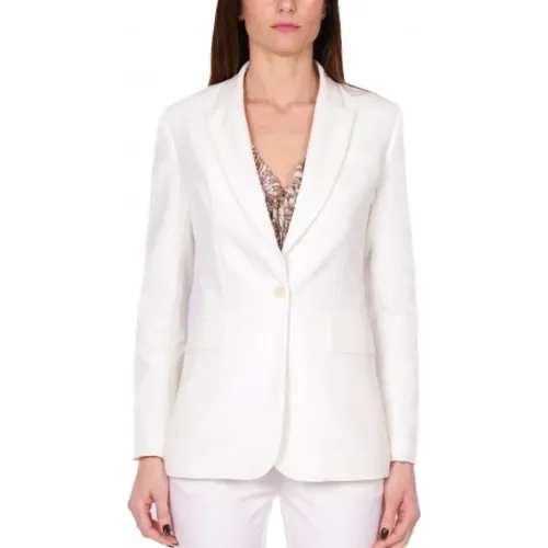 Weiße Technische Stoff Blazer Jacke , Damen, Größe: L - Liu Jo - Modalova