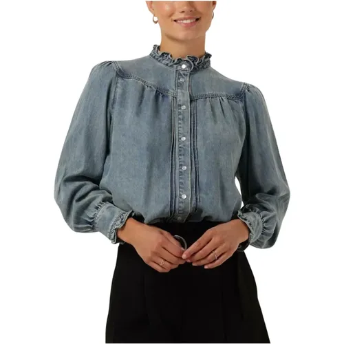 Denim Bluse Laura , Damen, Größe: L - Suncoo - Modalova