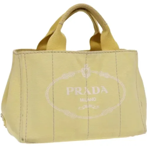 Pre-owned Tote Bags, female, , Size: ONE SIZE Pre-owned Canvas handbags - Prada Vintage - Modalova