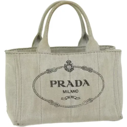 Pre-owned Tote Bags, female, , Size: ONE SIZE Pre-owned Canvas handbags - Prada Vintage - Modalova