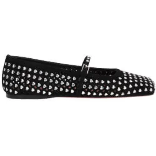 Heart Crystal Flat Shoes , female, Sizes: 6 1/2 UK, 8 UK, 2 1/2 UK - Amina Muaddi - Modalova