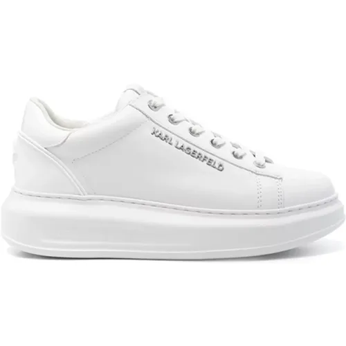 Leather Sneakers with Logo Details , female, Sizes: 4 UK, 5 UK - Karl Lagerfeld - Modalova