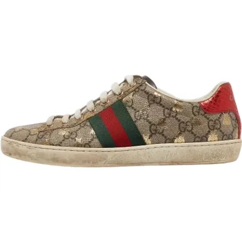 Pre-owned Coated canvas sneakers , female, Sizes: 3 1/2 UK - Gucci Vintage - Modalova