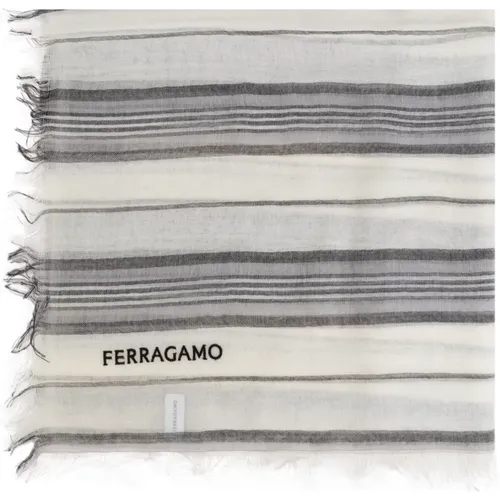 Scarves, male, , Size: ONE SIZE Wool scarf - Salvatore Ferragamo - Modalova