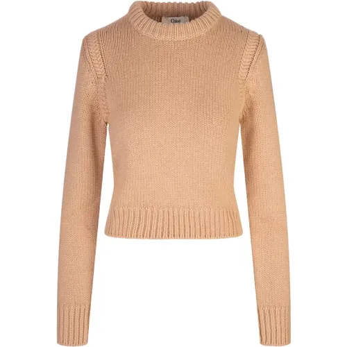 Brauner Cashmere-Rundhalspullover - Chloé - Modalova