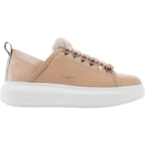 Leather Sneaker with Patent Leather and Fur Detail , female, Sizes: 4 UK - Alexander Smith - Modalova