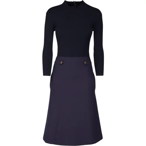 Ribbed Knit Dress Night Blue , female, Sizes: XS, M - Twinset - Modalova