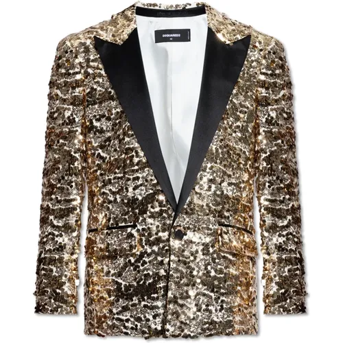 Blazers, male, , Size: M Sequin blazer - Dsquared2 - Modalova