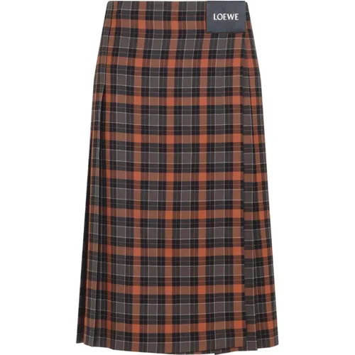 Midi Skirts, female, , Size: XS Pleated Skirt - Loewe - Modalova