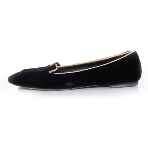 Pre-owned Flats, female, , Size: 9 US Pre-owned Velvet Ballerinas - Dolce & Gabbana Pre-owned - Modalova