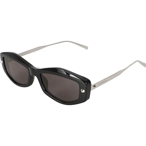 Schwarze Sonnenbrille für Frauen , Damen, Größe: 55 MM - alexander mcqueen - Modalova