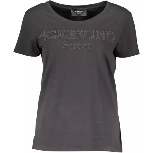 Schickes T-Shirt mit gesticktem Logo und kontrastierenden Akzenten - Ermanno Scervino - Modalova