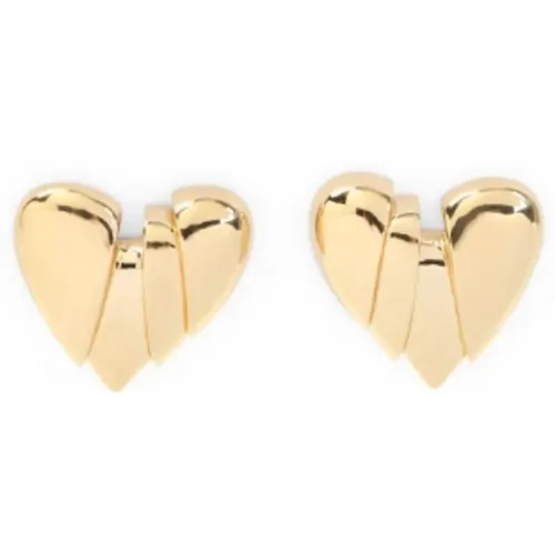 Earrings, female, , Size: ONE SIZE Gold Heartbreaker Earring - Amina Muaddi - Modalova