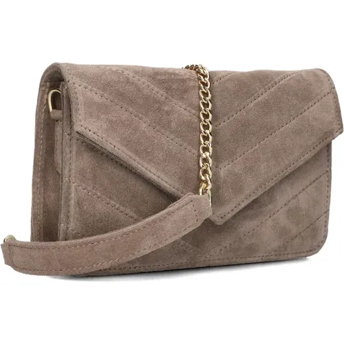 Taupe Wildleder Schultertasche Laurie - Notre-v - Modalova