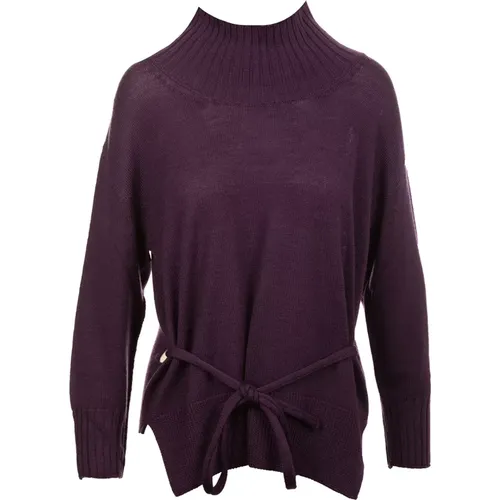 Merino Turtleneck Sweater with Waist Slit , female, Sizes: S - Alpha Studio - Modalova