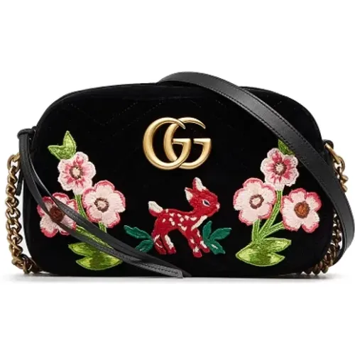 Pre-owned Cross Body Bags, female, , Size: ONE SIZE Pre-owned Velvet shoulder-bags - Gucci Vintage - Modalova