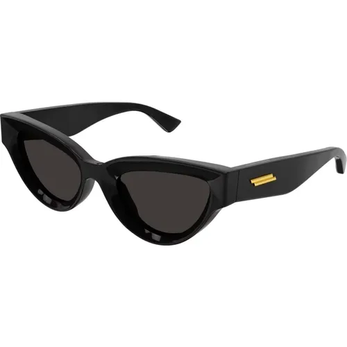 Schwarze/Dunkelgraue Sonnenbrille Bv1249S , Damen, Größe: 53 MM - Bottega Veneta - Modalova