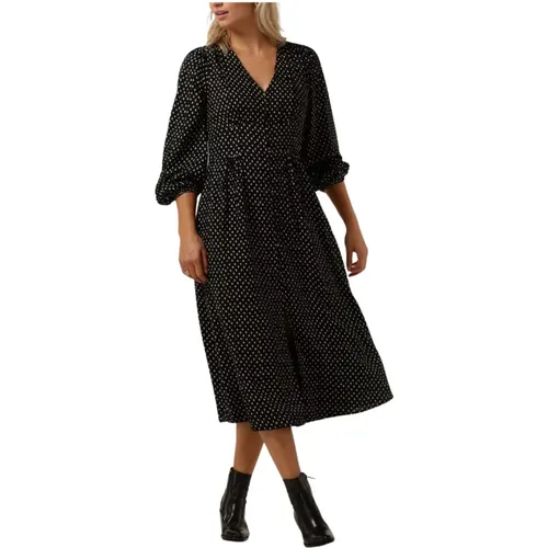 Schwarzes Mini Stitch Kleid , Damen, Größe: S - NEO NOIR - Modalova