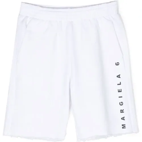 Weiße Bermuda-Shorts aus Baumwolle für Jungen - MM6 Maison Margiela - Modalova