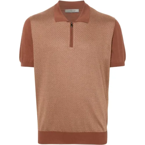 Casual Polo Shirt in Braun , Herren, Größe: XL - Corneliani - Modalova