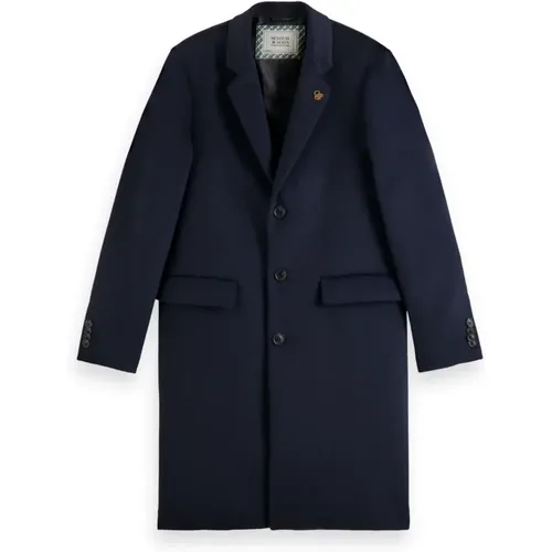 Blazers, male, , Size: XL Classic Wool Overcoat - Scotch & Soda - Modalova