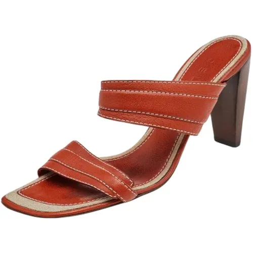 Pre-owned Leather sandals , female, Sizes: 6 1/2 UK - Celine Vintage - Modalova