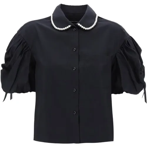 Klassische Weiße Button-Up Bluse , Damen, Größe: S - Simone Rocha - Modalova